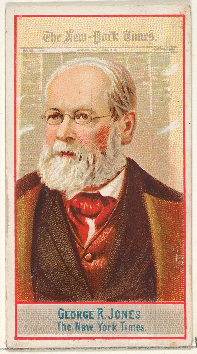 George R. Jones, The New York Times, from the American Editors series (N1) for Allen & Ginter Cigarettes Brands, Issued by Allen &amp; Ginter (American, Richmond, Virginia), Commercial color lithograph 