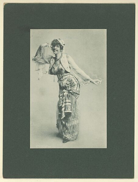 Plate 1, from Little Egypt Actresses series (T2), issued by Monopole Tobacco Works to promote Khedive Egyptian Cigarettes, Monopole Tobacco Works, Photolithograph 