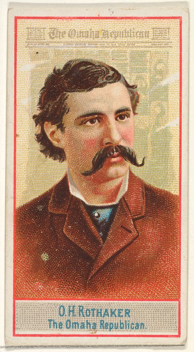 O.H. Rothaker, The Omaha Republican, from the American Editors series (N1) for Allen & Ginter Cigarettes Brands, Issued by Allen &amp; Ginter (American, Richmond, Virginia), Commercial color lithograph 