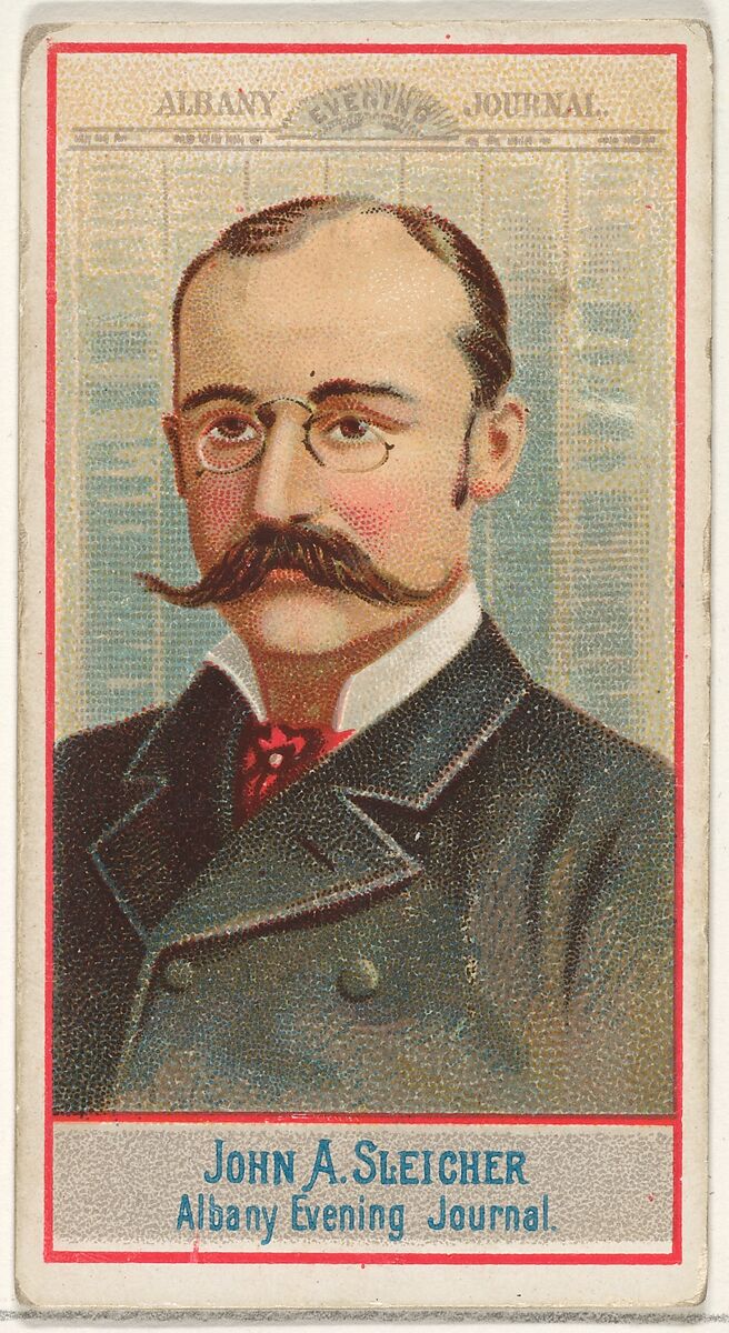 John A. Sleicher, Albany Evening Journal, from the American Editors series (N1) for Allen & Ginter Cigarettes Brands, Issued by Allen &amp; Ginter (American, Richmond, Virginia), Commercial color lithograph 