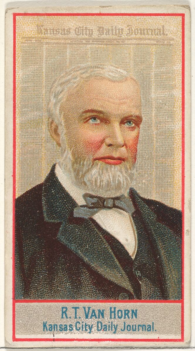 R.T. Van Horn, Kansas City Daily Journal, from the American Editors series (N1) for Allen & Ginter Cigarettes Brands, Issued by Allen &amp; Ginter (American, Richmond, Virginia), Commercial color lithograph 