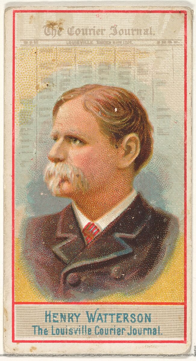 Henry Watterson, The Louisville Courier Journal, from the American Editors series (N1) for Allen & Ginter Cigarettes Brands, Issued by Allen &amp; Ginter (American, Richmond, Virginia), Commercial color lithograph 