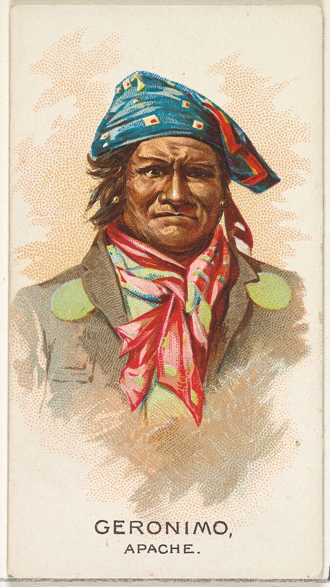 Geronimo, Apache, from the American Indian Chiefs series (N2) for Allen & Ginter Cigarettes Brands, Issued by Allen &amp; Ginter (American, Richmond, Virginia), Commercial color lithograph 