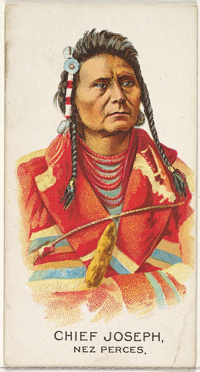 Chief Joseph, Nez Perces, from the American Indian Chiefs series (N2) for Allen & Ginter Cigarettes Brands, Issued by Allen &amp; Ginter (American, Richmond, Virginia), Commercial color lithograph 