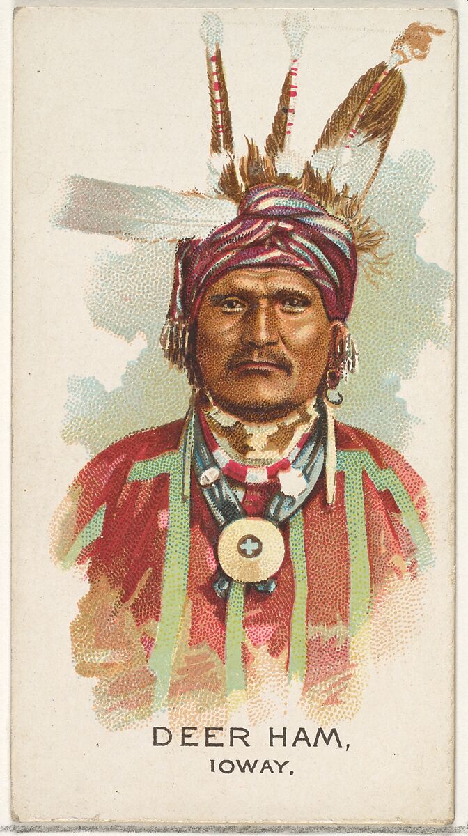 Deer Ham, Ioway, from the American Indian Chiefs series (N2) for Allen & Ginter Cigarettes Brands, Issued by Allen &amp; Ginter (American, Richmond, Virginia), Commercial color lithograph 