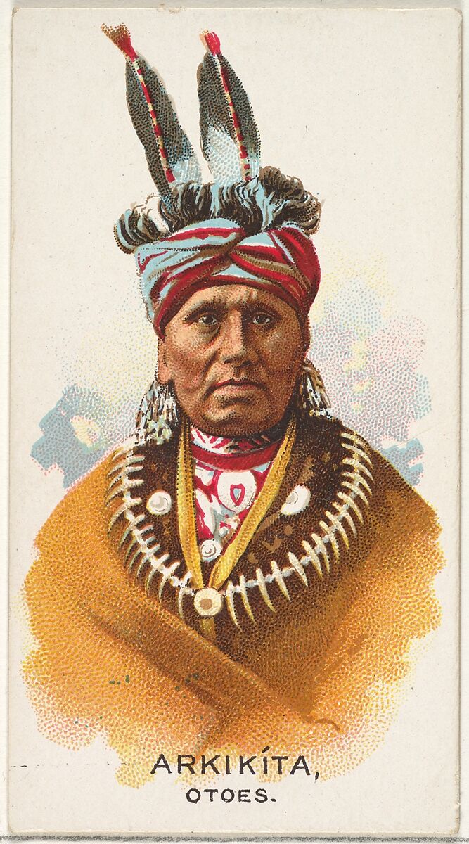 Arkikita, Otoes, from the American Indian Chiefs series (N2) for Allen & Ginter Cigarettes Brands, Issued by Allen &amp; Ginter (American, Richmond, Virginia), Commercial color lithograph 