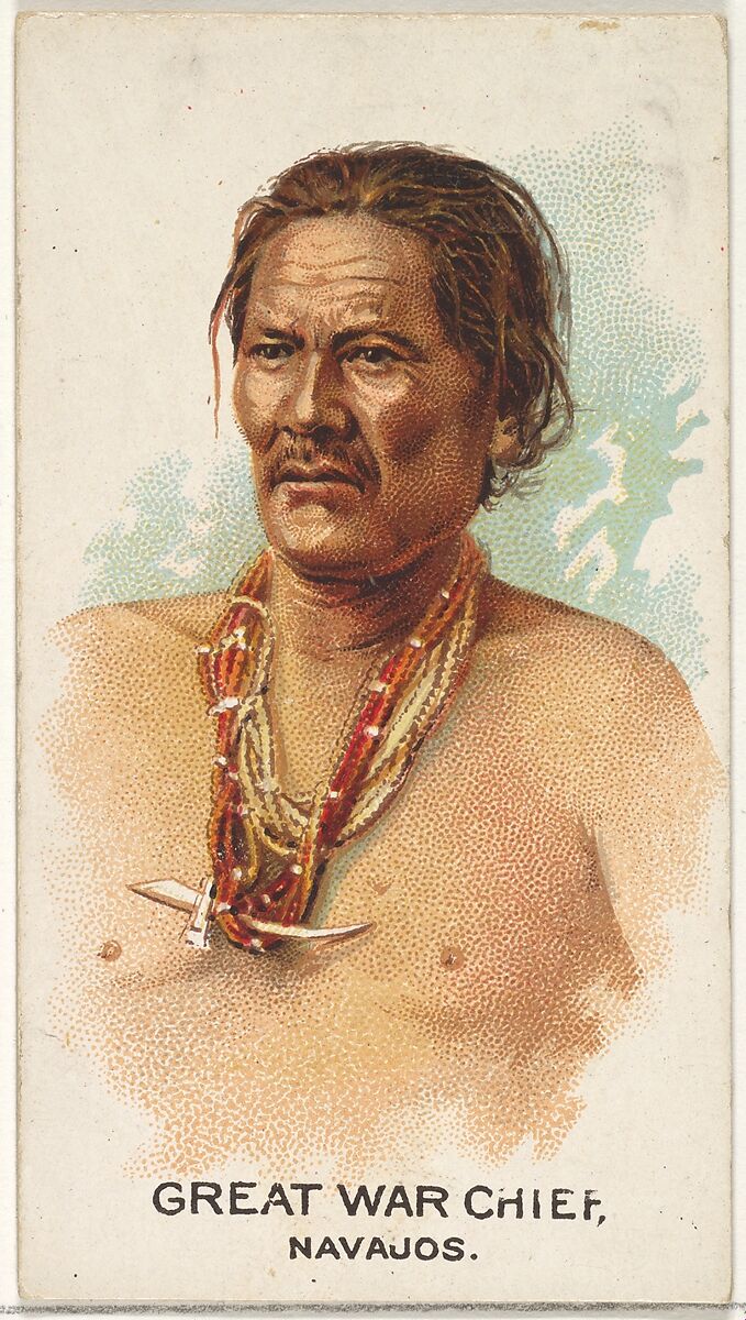 Great War Chief, Navajos, from the American Indian Chiefs series (N2) for Allen & Ginter Cigarettes Brands, Issued by Allen &amp; Ginter (American, Richmond, Virginia), Commercial color lithograph 
