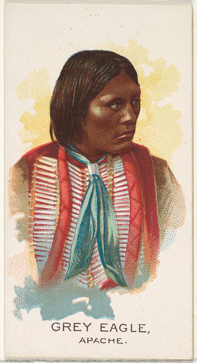Grey Eagle, Apache, from the American Indian Chiefs series (N2) for Allen & Ginter Cigarettes Brands, Issued by Allen &amp; Ginter (American, Richmond, Virginia), Commercial color lithograph 