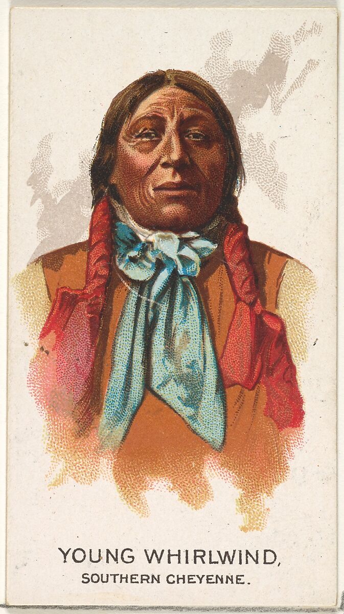 Young Whirlwind, Southern Cheyenne, from the American Indian Chiefs series (N2) for Allen & Ginter Cigarettes Brands, Issued by Allen &amp; Ginter (American, Richmond, Virginia), Commercial color lithograph 