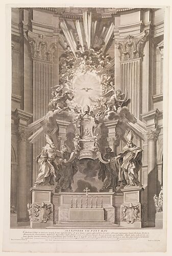 Cathedram S. Petri in interiore templi fronte...Plate 41 from the Album 'Basilica di S. Pietro in Vaticano'