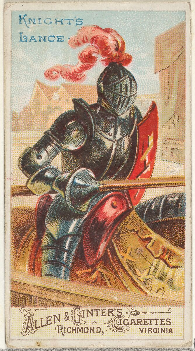 Knight's Lance, from the Arms of All Nations series (N3) for Allen & Ginter Cigarettes Brands, Issued by Allen & Ginter (American, Richmond, Virginia), Commercial color lithograph 