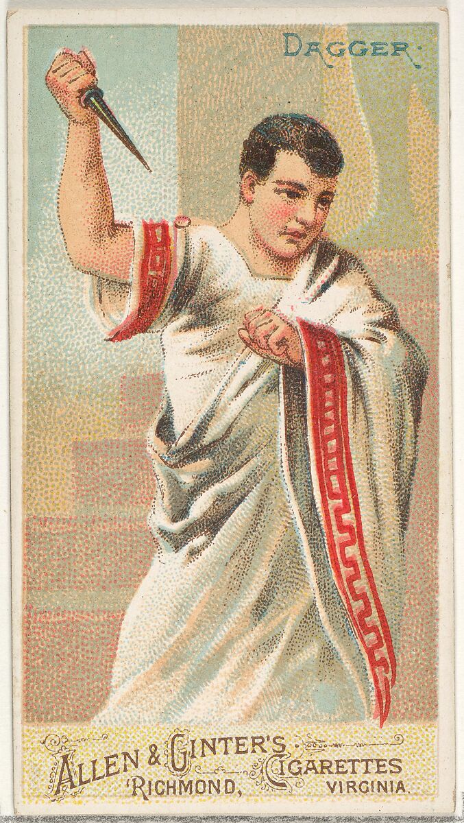 Dagger, from the Arms of All Nations series (N3) for Allen & Ginter Cigarettes Brands, Issued by Allen &amp; Ginter (American, Richmond, Virginia), Commercial color lithograph 