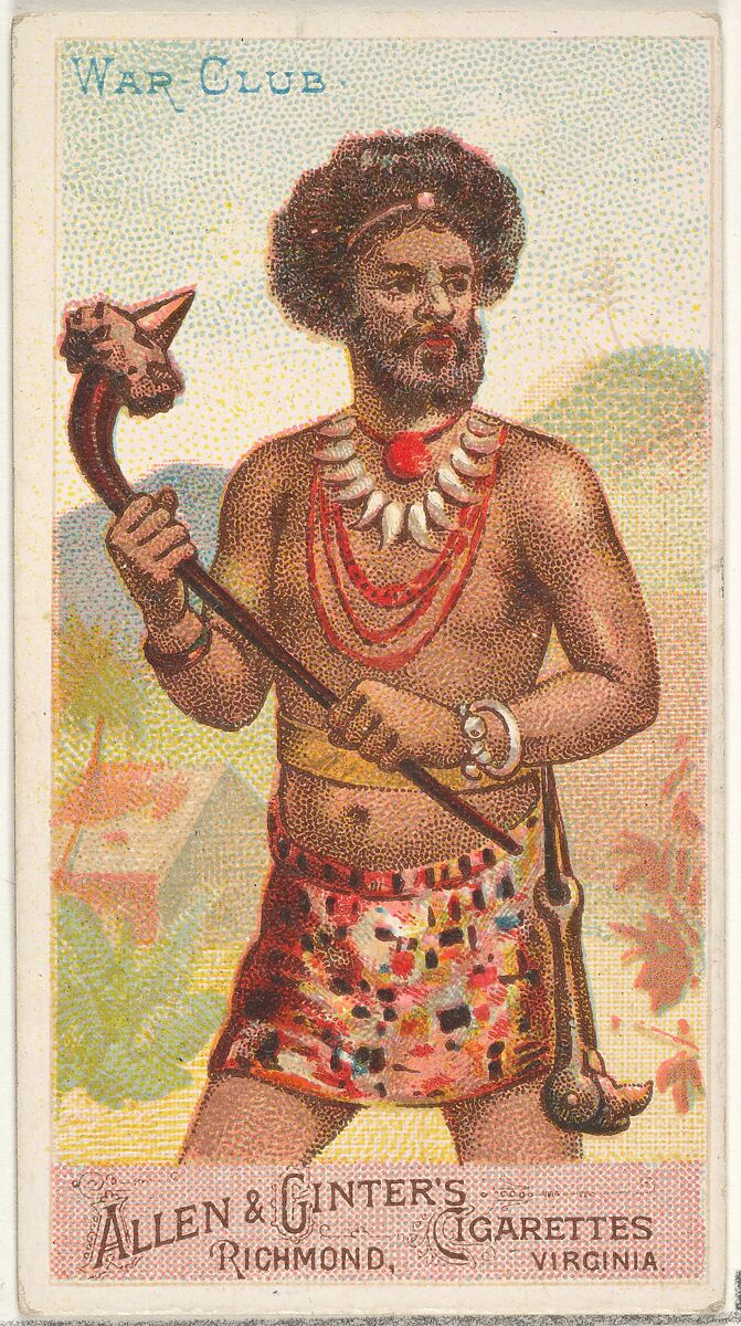 War Club, from the Arms of All Nations series (N3) for Allen & Ginter Cigarettes Brands, Issued by Allen &amp; Ginter (American, Richmond, Virginia), Commercial color lithograph 