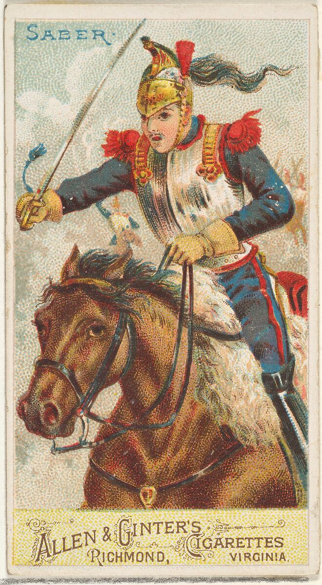 Saber, from the Arms of All Nations series (N3) for Allen & Ginter Cigarettes Brands, Issued by Allen &amp; Ginter (American, Richmond, Virginia), Commercial color lithograph 