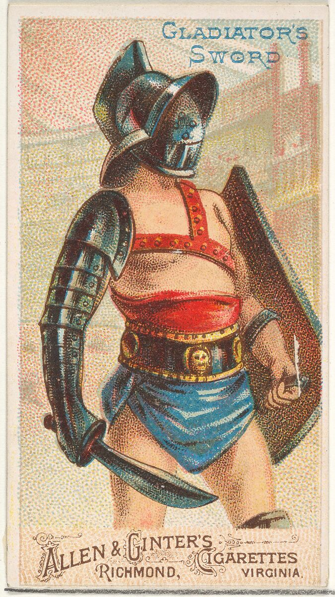 Gladiator's Sword, from the Arms of All Nations series (N3) for Allen & Ginter Cigarettes Brands, Issued by Allen &amp; Ginter (American, Richmond, Virginia), Commercial color lithograph 