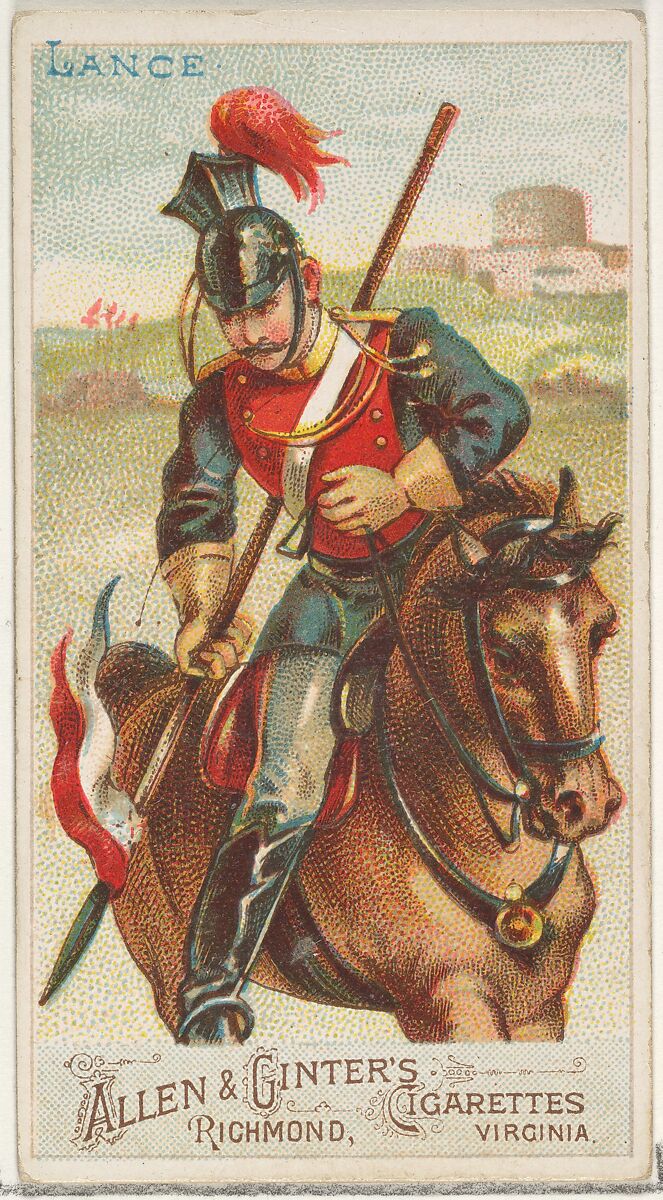 Lance, from the Arms of All Nations series (N3) for Allen & Ginter Cigarettes Brands, Issued by Allen &amp; Ginter (American, Richmond, Virginia), Commercial color lithograph 