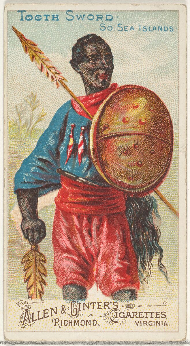 Tooth Sword, South Sea Islands, from the Arms of All Nations series (N3) for Allen & Ginter Cigarettes Brands, Issued by Allen &amp; Ginter (American, Richmond, Virginia), Commercial color lithograph 