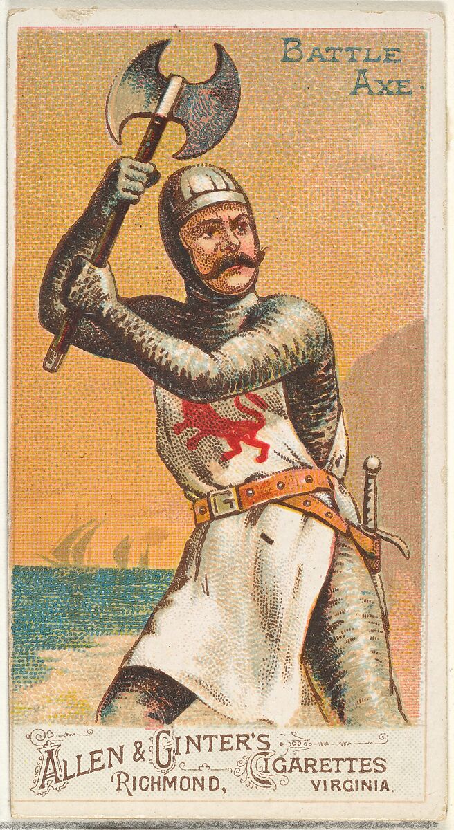 Battle Axe, from the Arms of All Nations series (N3) for Allen & Ginter Cigarettes Brands, Issued by Allen &amp; Ginter (American, Richmond, Virginia), Commercial color lithograph 