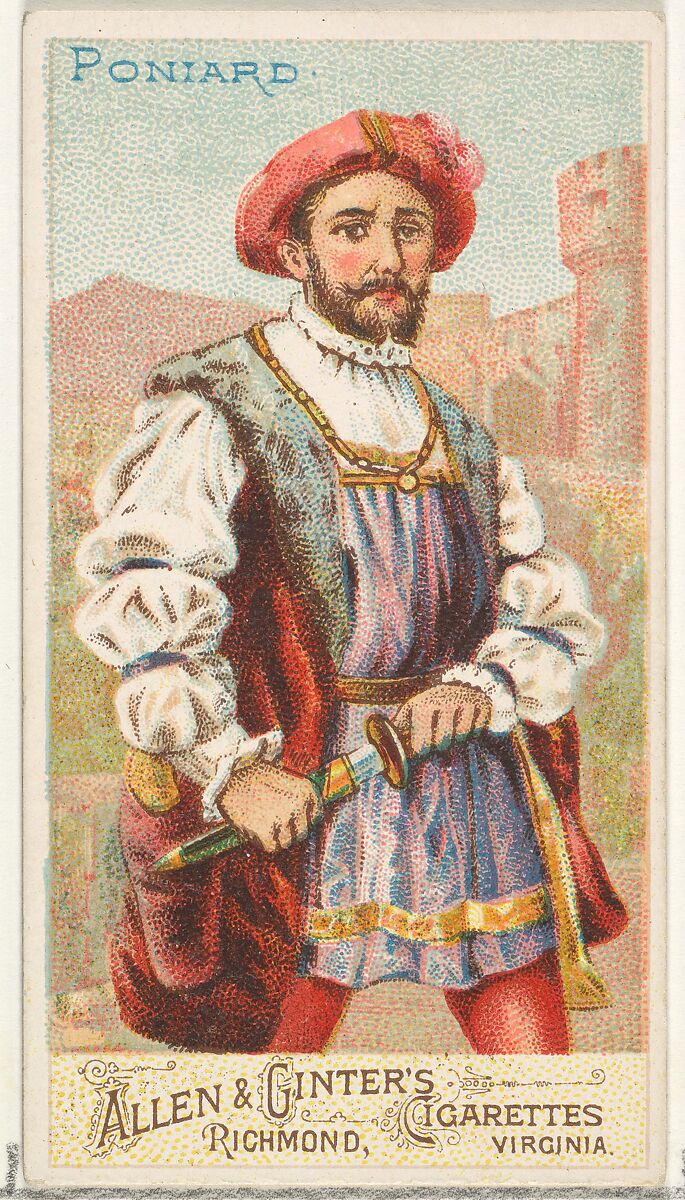 Poniard, from the Arms of All Nations series (N3) for Allen & Ginter Cigarettes Brands, Issued by Allen &amp; Ginter (American, Richmond, Virginia), Commercial color lithograph 