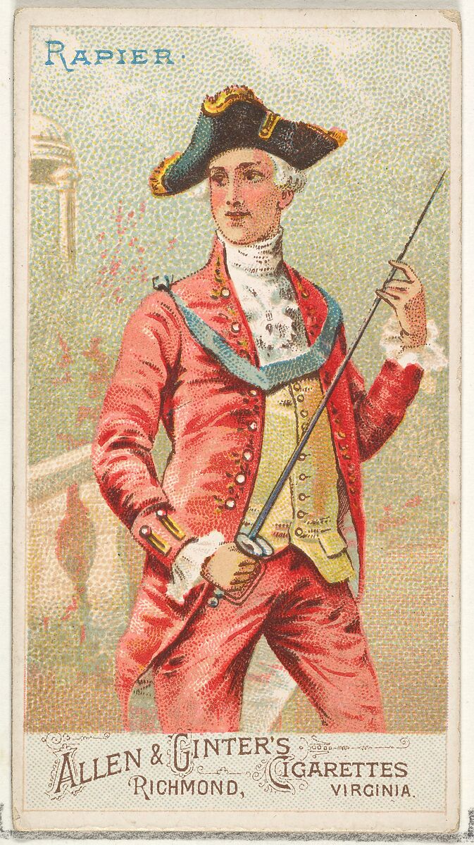Rapier, from the Arms of All Nations series (N3) for Allen & Ginter Cigarettes Brands, Issued by Allen &amp; Ginter (American, Richmond, Virginia), Commercial color lithograph 