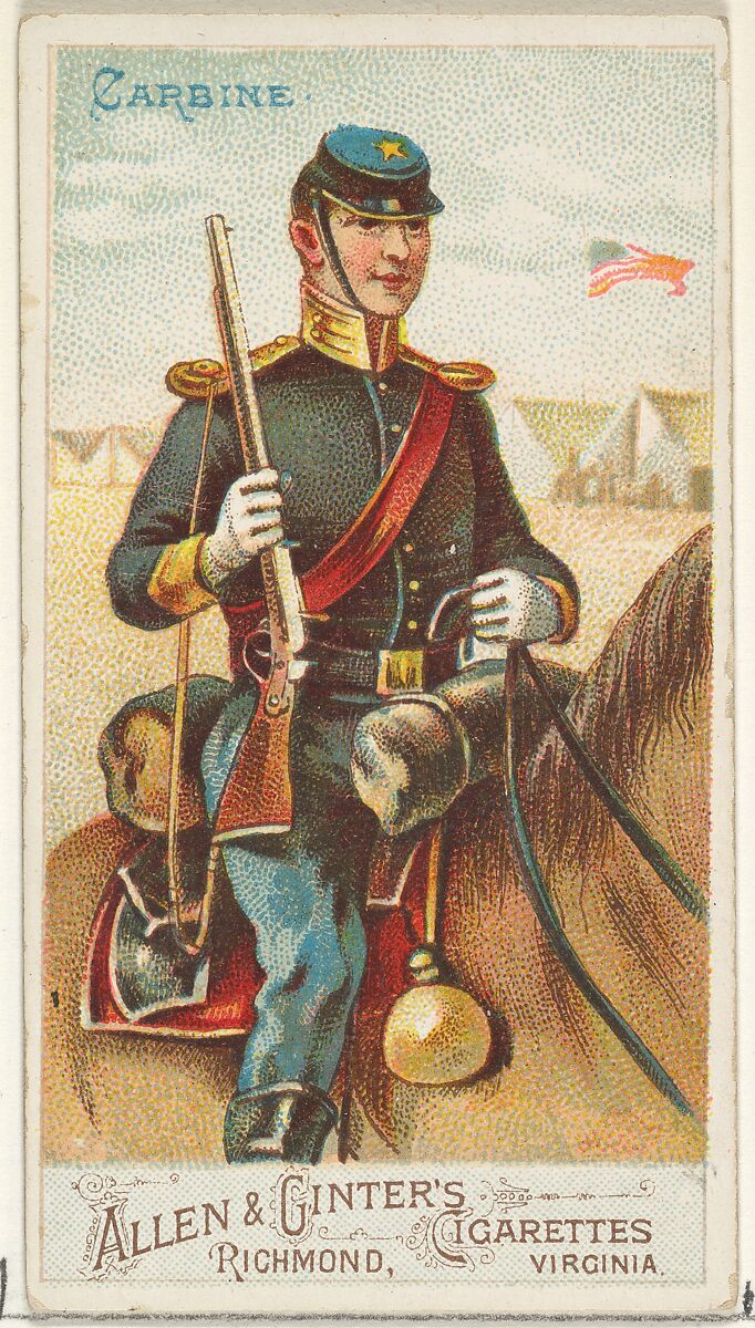 Carbine, from the Arms of All Nations series (N3) for Allen & Ginter Cigarettes Brands, Issued by Allen &amp; Ginter (American, Richmond, Virginia), Commercial color lithograph 