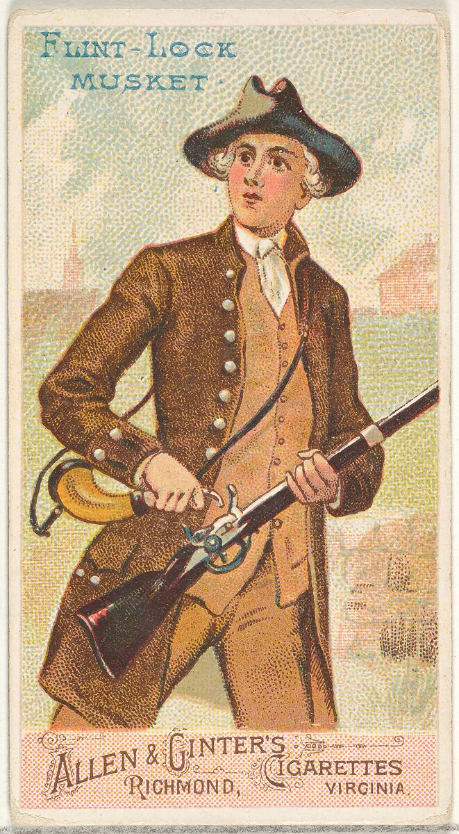 Flint-Lock Musket, from the Arms of All Nations series (N3) for Allen & Ginter Cigarettes Brands, Issued by Allen &amp; Ginter (American, Richmond, Virginia), Commercial color lithograph 