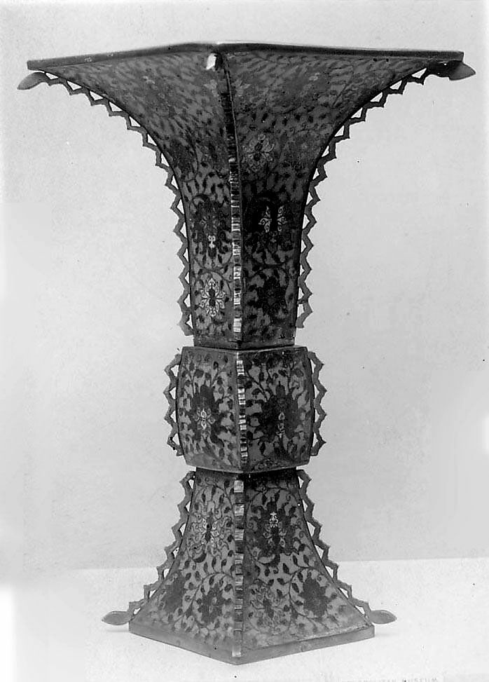 Vase, Cloisonné enamel, wood stand, China