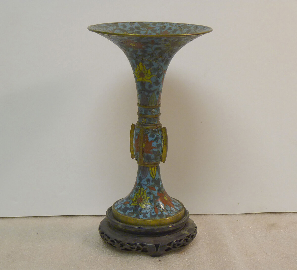 Vase, Cloisonné enamel on gilt copper, China 