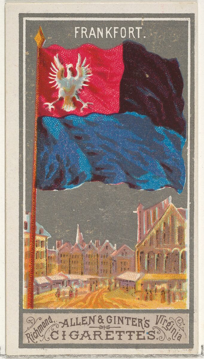 Frankfurt, from the City Flags series (N6) for Allen & Ginter Cigarettes Brands, Issued by Allen &amp; Ginter (American, Richmond, Virginia), Commercial color lithograph 