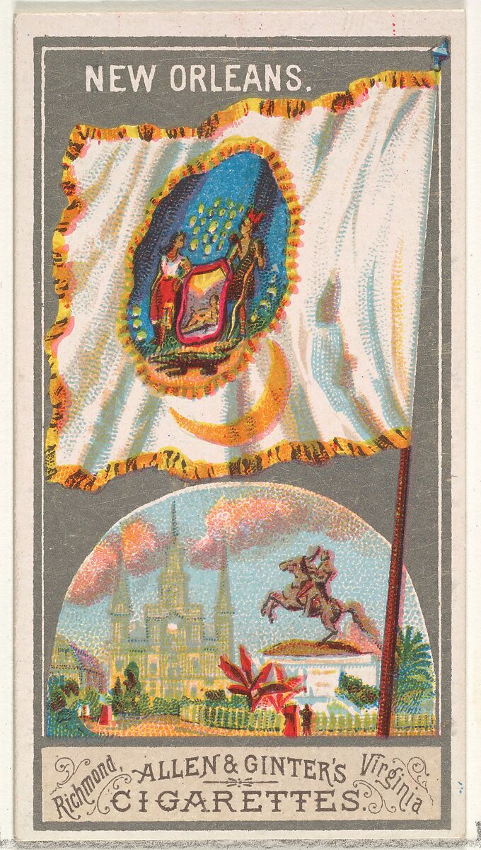 New Orleans, from the City Flags series (N6) for Allen & Ginter Cigarettes Brands, Issued by Allen &amp; Ginter (American, Richmond, Virginia), Commercial color lithograph 