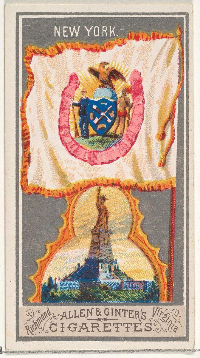 New York, from the City Flags series (N6) for Allen & Ginter Cigarettes Brands, Issued by Allen &amp; Ginter (American, Richmond, Virginia), Commercial color lithograph 