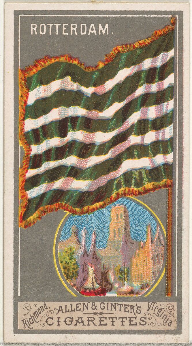 Rotterdam, from the City Flags series (N6) for Allen & Ginter Cigarettes Brands, Issued by Allen &amp; Ginter (American, Richmond, Virginia), Commercial color lithograph 
