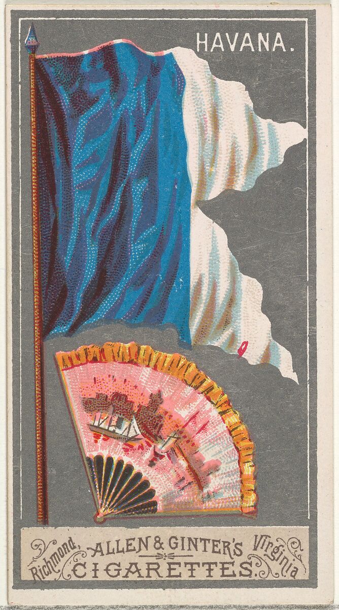 Havana, from the City Flags series (N6) for Allen & Ginter Cigarettes Brands, Issued by Allen &amp; Ginter (American, Richmond, Virginia), Commercial color lithograph 