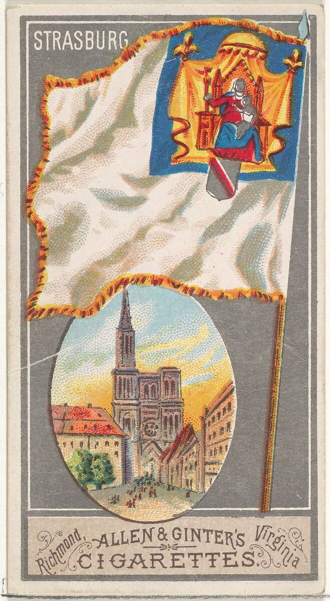 Strasburg, from the City Flags series (N6) for Allen & Ginter Cigarettes Brands, Issued by Allen &amp; Ginter (American, Richmond, Virginia), Commercial color lithograph 