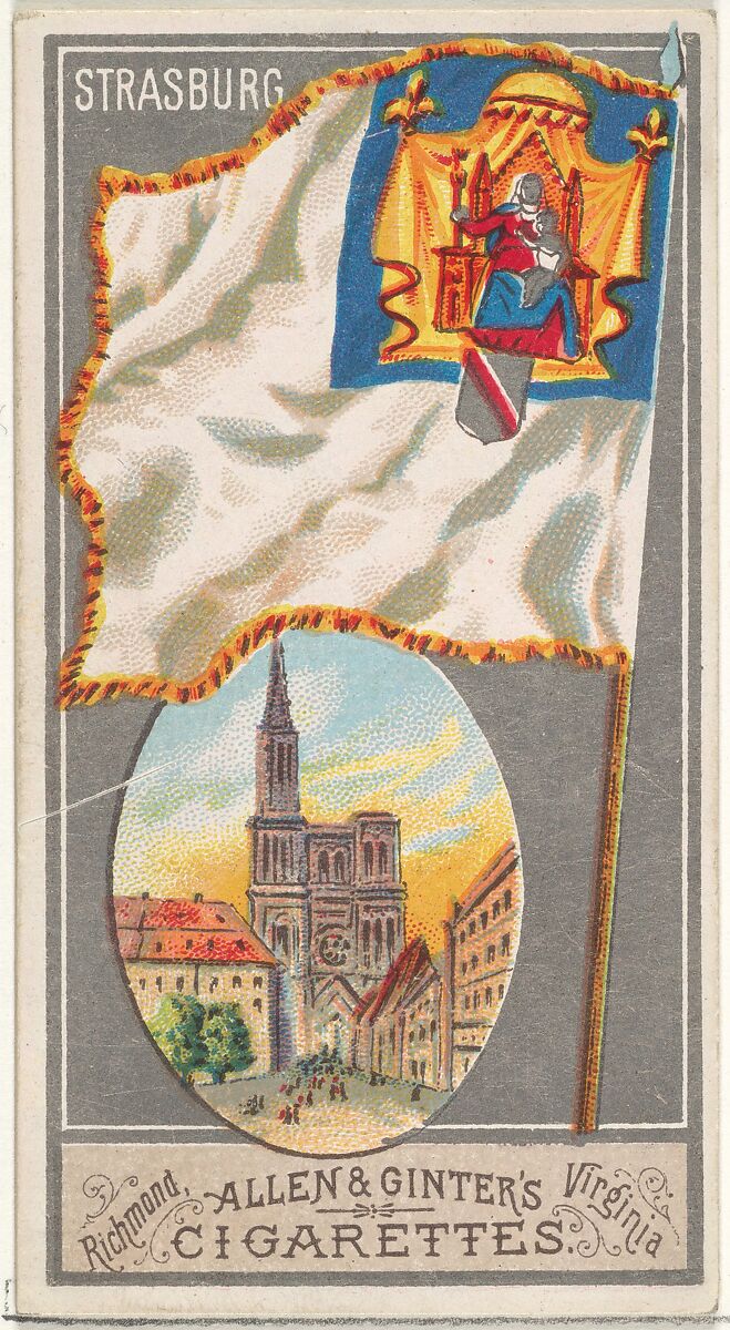 Strasburg, from the City Flags series (N6) for Allen & Ginter Cigarettes Brands, Issued by Allen &amp; Ginter (American, Richmond, Virginia), Commercial color lithograph 