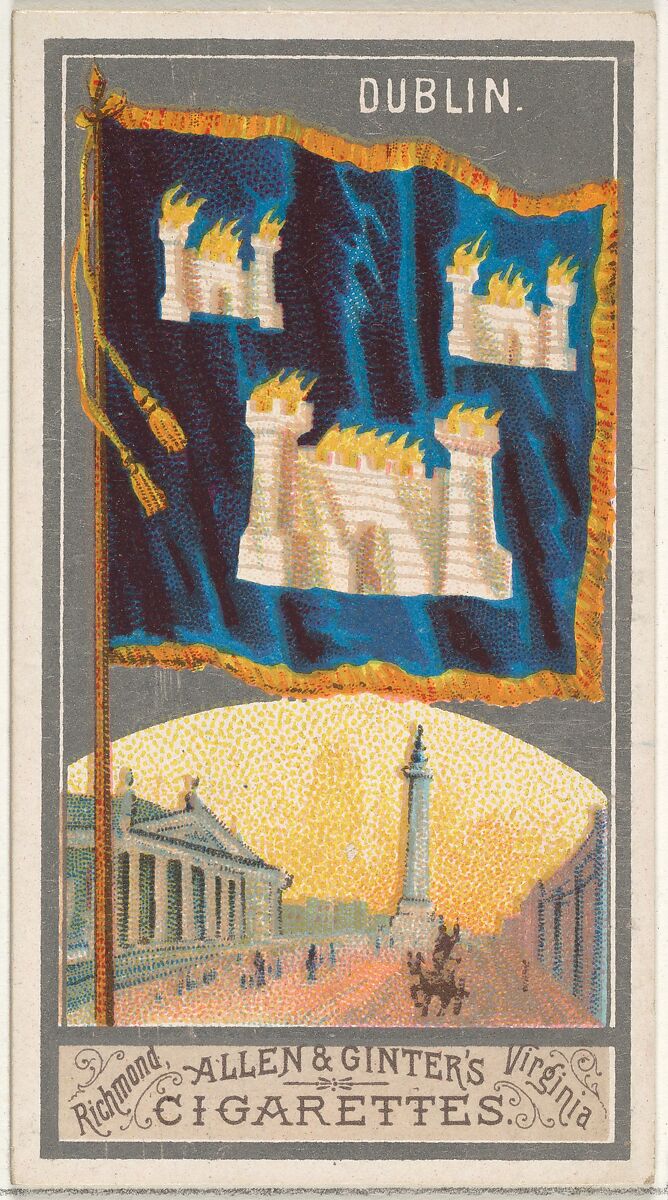 Dublin, from the City Flags series (N6) for Allen & Ginter Cigarettes Brands, Issued by Allen &amp; Ginter (American, Richmond, Virginia), Commercial color lithograph 