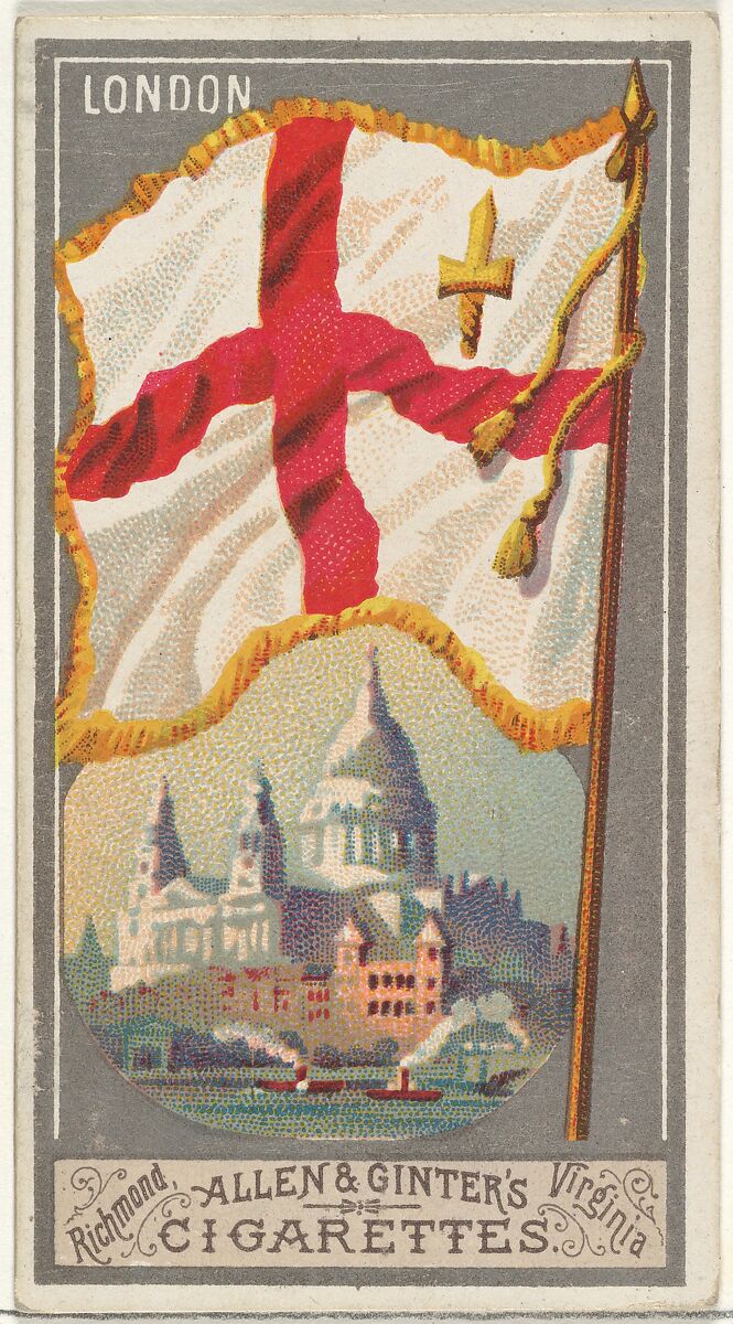 London, from the City Flags series (N6) for Allen & Ginter Cigarettes Brands, Issued by Allen &amp; Ginter (American, Richmond, Virginia), Commercial color lithograph 