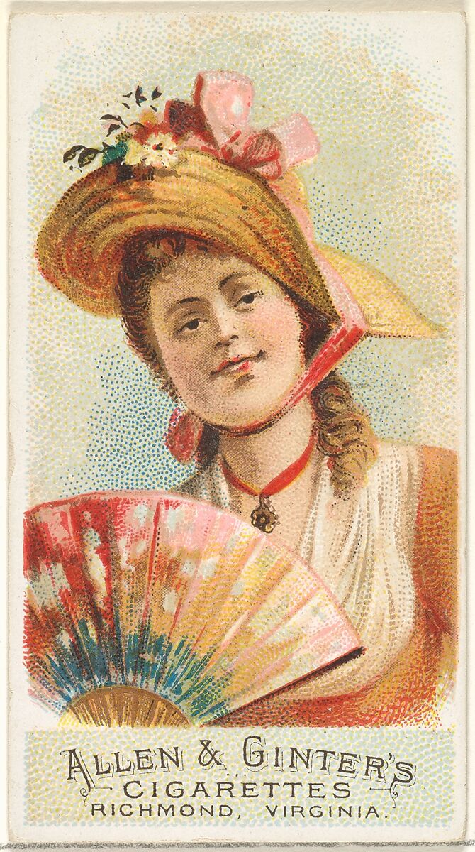 Plate 5, from the Fans of the Period series (N7) for Allen & Ginter Cigarettes Brands, Issued by Allen &amp; Ginter (American, Richmond, Virginia), Commercial color lithograph 