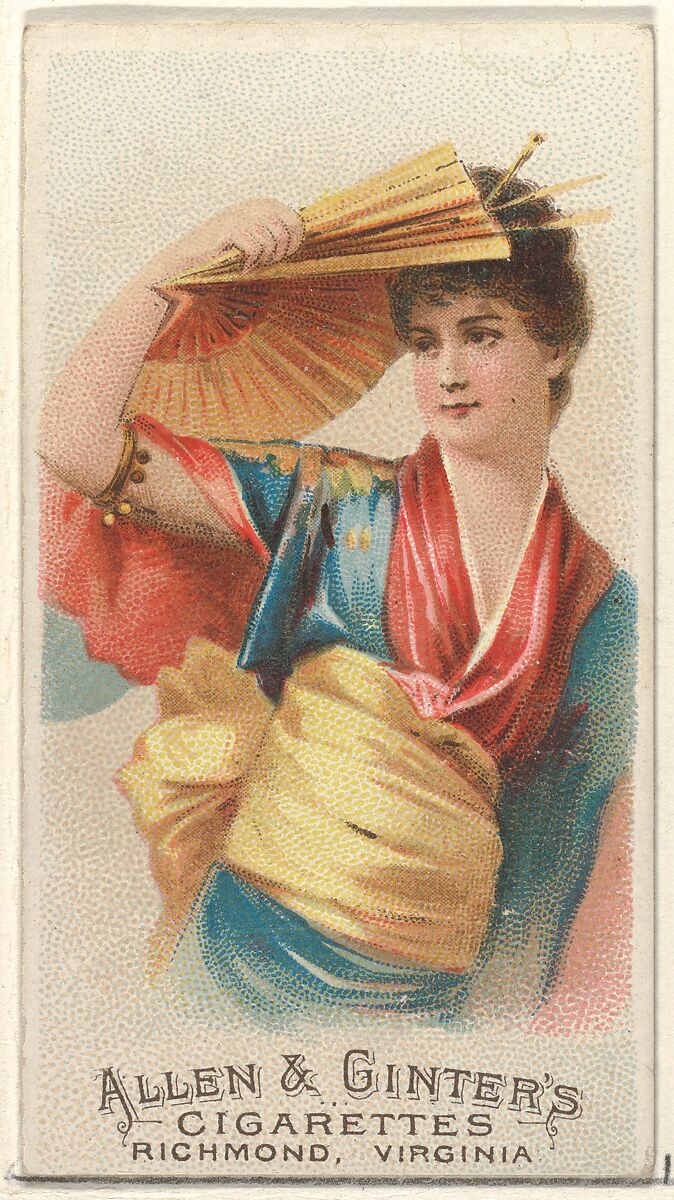 Plate 43, from the Fans of the Period series (N7) for Allen & Ginter Cigarettes Brands, Issued by Allen &amp; Ginter (American, Richmond, Virginia), Commercial color lithograph