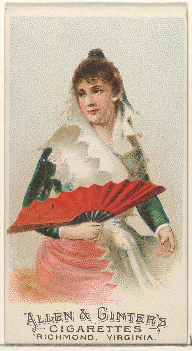 Plate 45, from the Fans of the Period series (N7) for Allen & Ginter Cigarettes Brands, Issued by Allen &amp; Ginter (American, Richmond, Virginia), Commercial color lithograph 