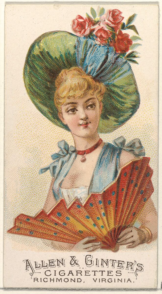 Plate 50, from the Fans of the Period series (N7) for Allen & Ginter Cigarettes Brands, Issued by Allen &amp; Ginter (American, Richmond, Virginia), Commercial color lithograph 