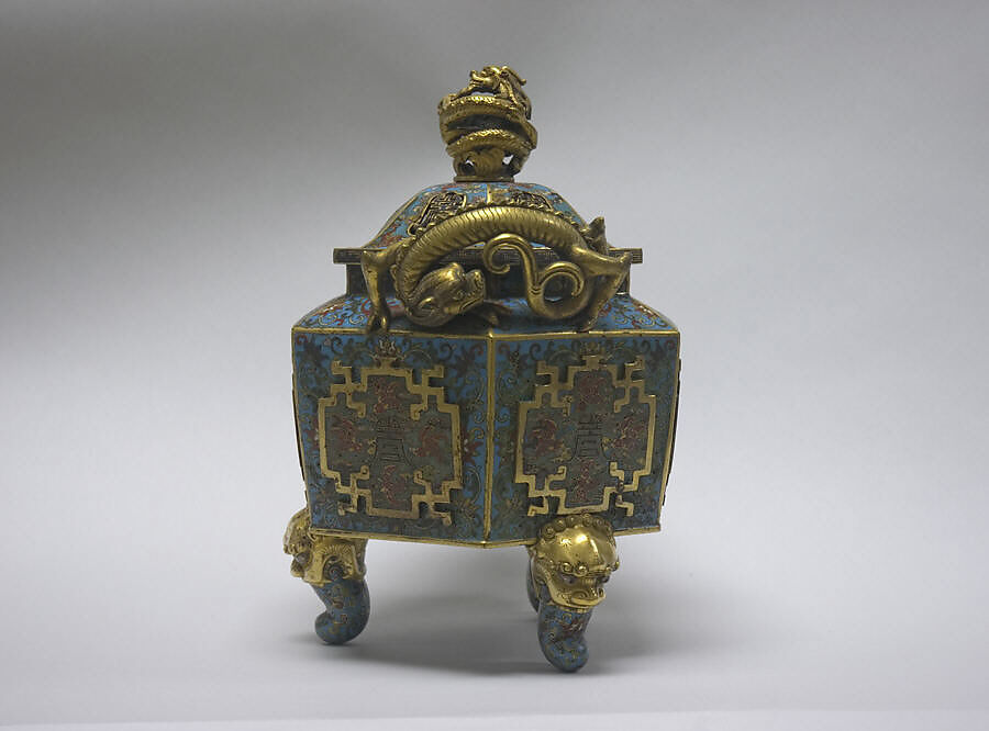 Covered Incense Burner, Cloisonné enamel on copper, China