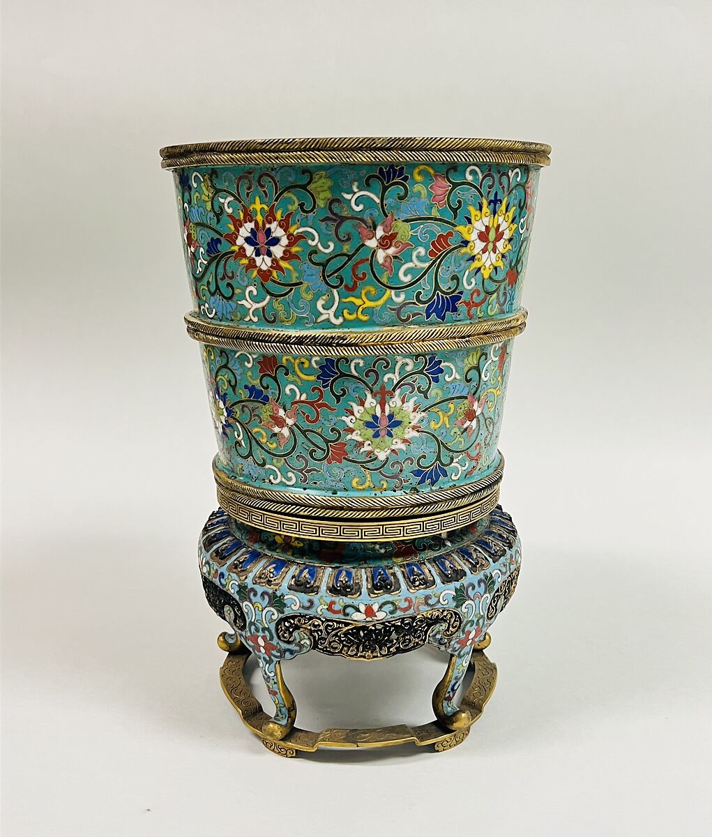 Flower Pot with Stand (One of a Pair), Cloisonné enamel, China