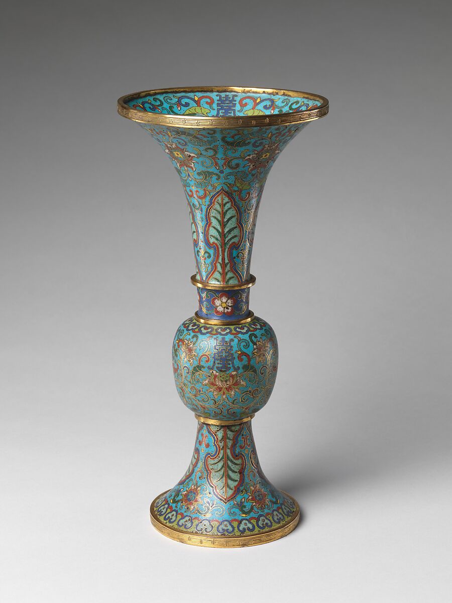 Vase from a Set of Five-Piece Altar Set (Wugong), Cloisonné enamel on copper, China 