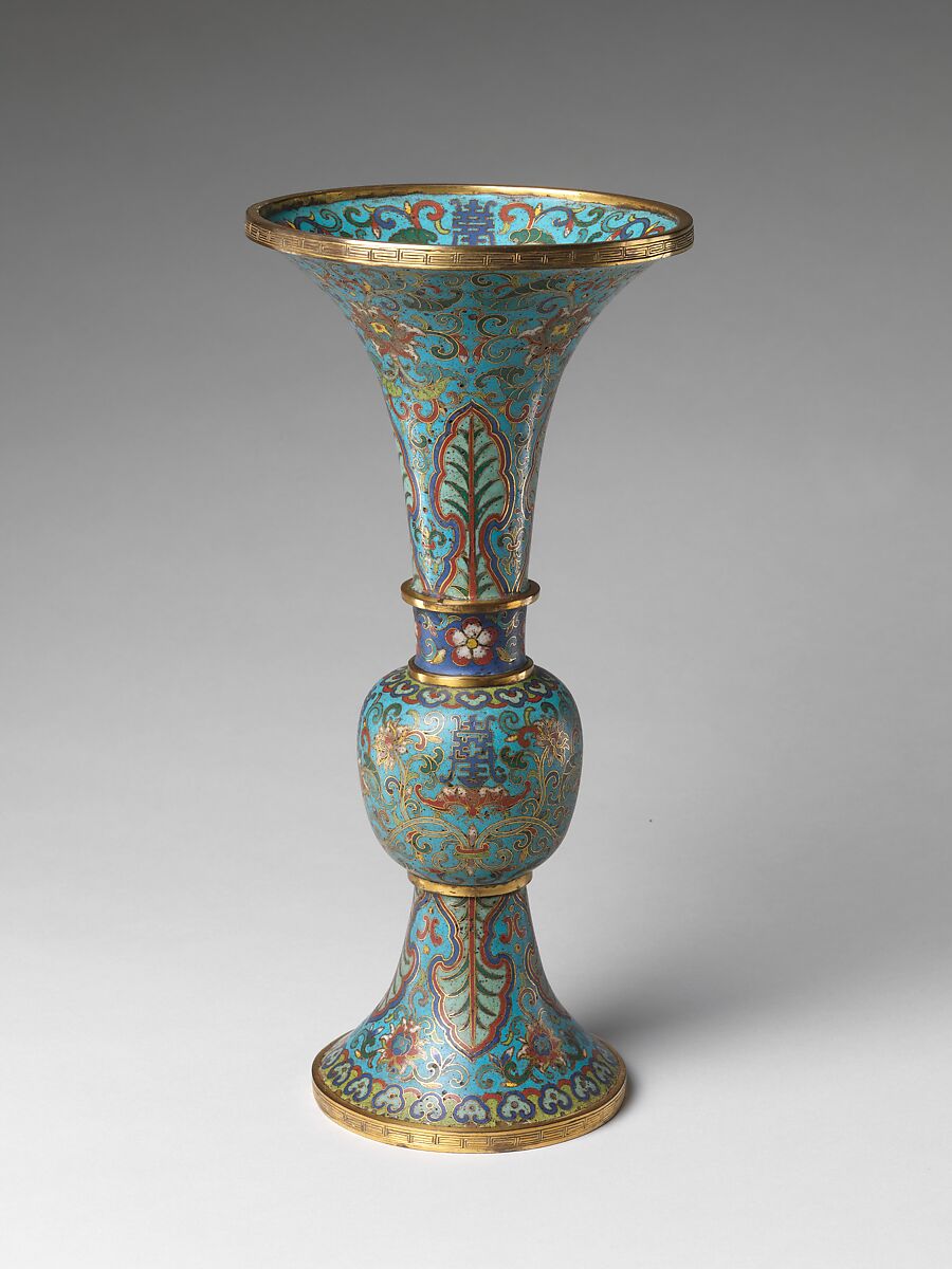 Vase from a Set of Five-Piece Altar Set (Wugong), Cloisonné enamel on copper, China