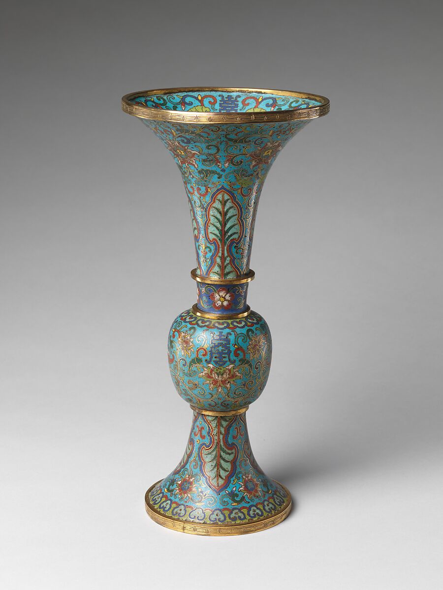Vase from a Set of Five-Piece Altar Set (Wugong), Cloisonné enamel on copper, China