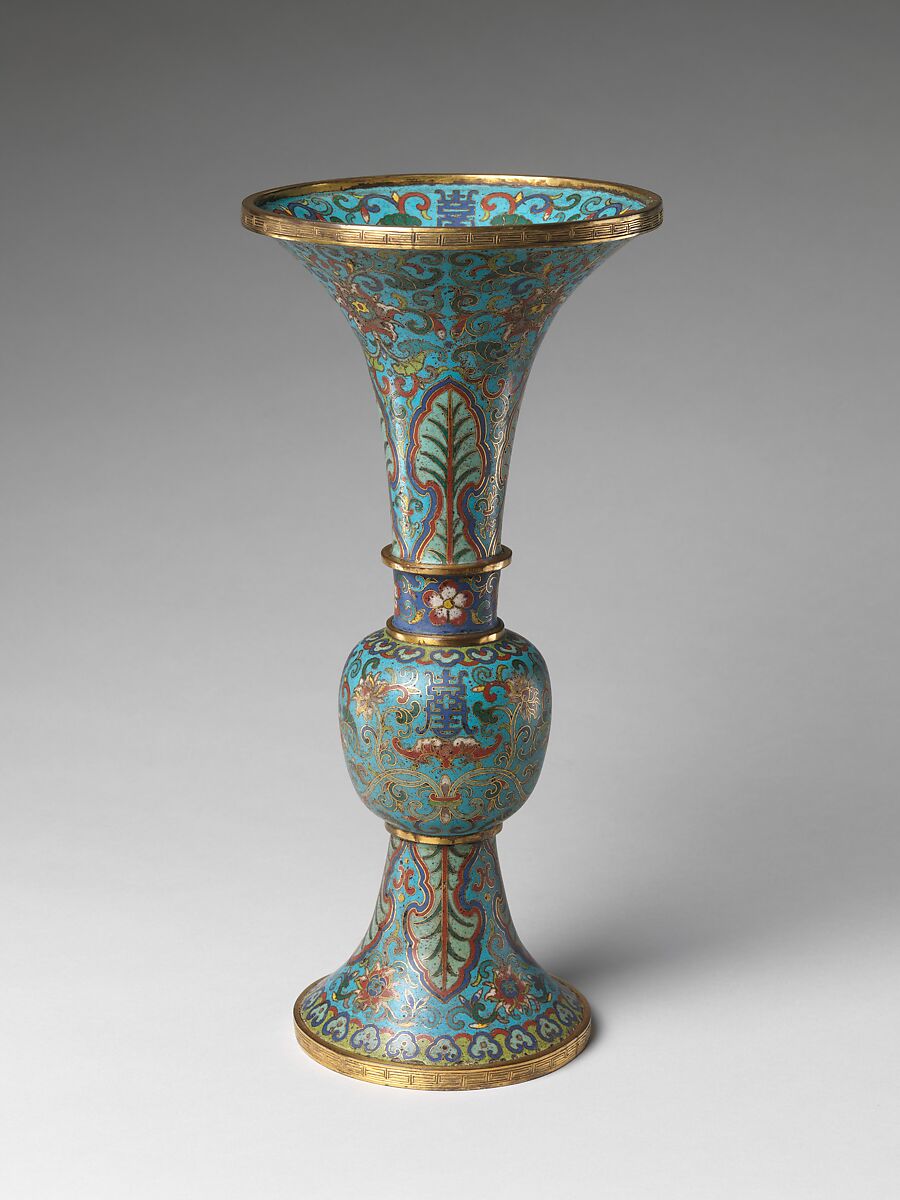 Vase from a Set of Five-Piece Altar Set (Wugong), Cloisonné enamel on copper, China