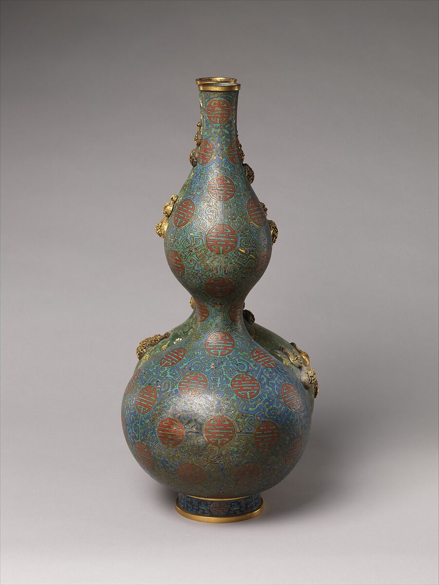 Double Vase, Cloisonné enamel on copper, China
