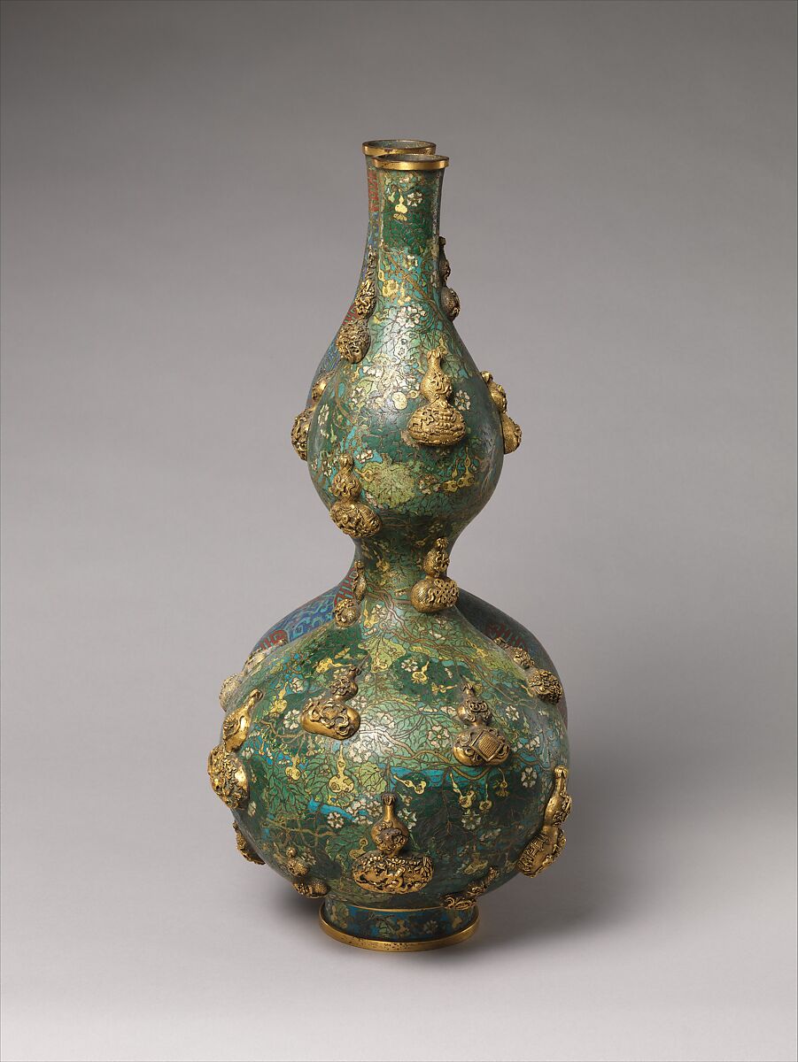 Double Vase, Cloisonné enamel on copper, China