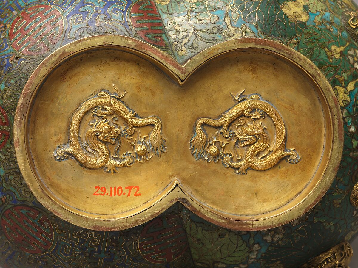 Double Vase, Cloisonné enamel on copper, China